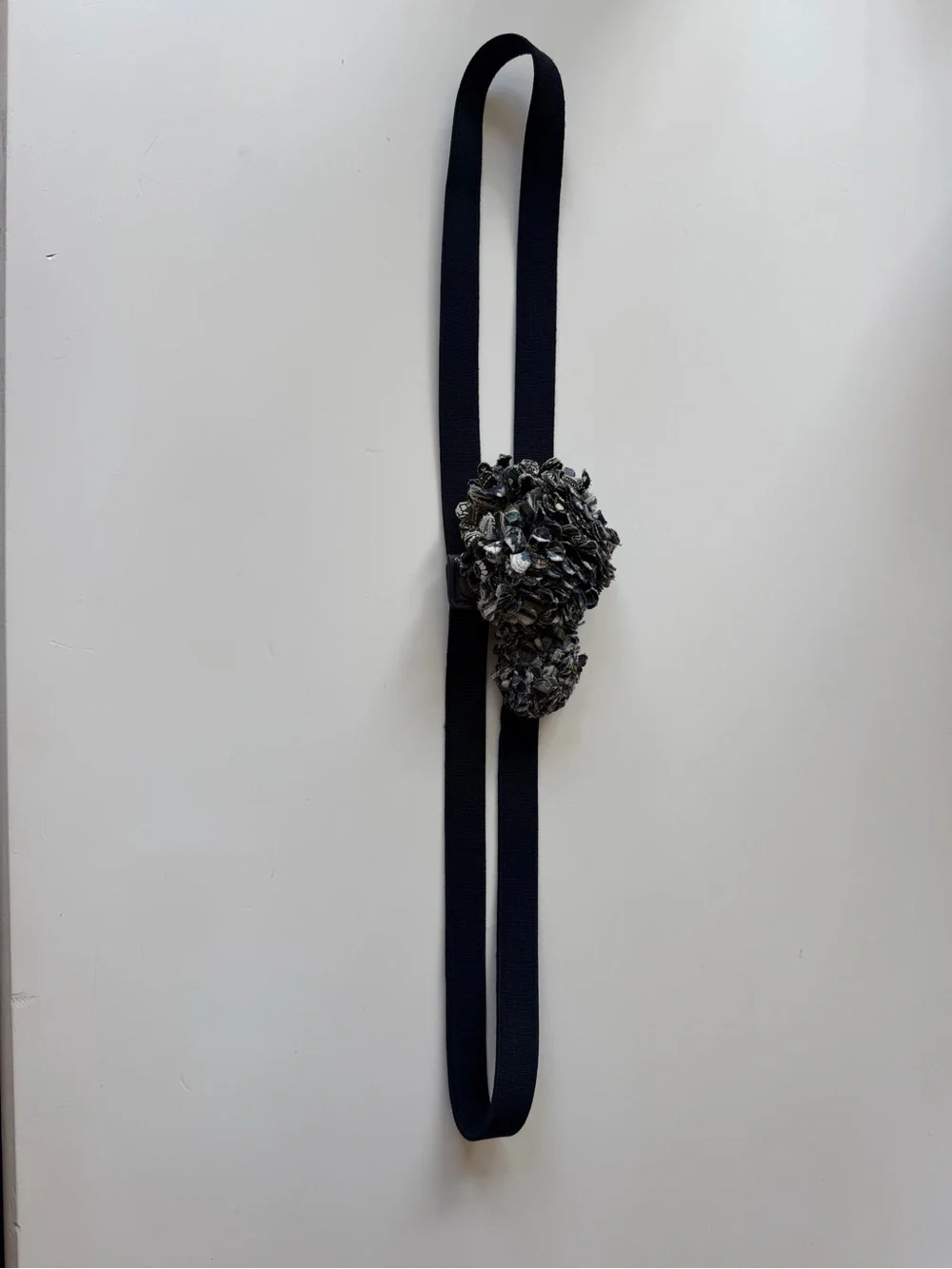 Anthropologie Navy Elastic Belt with Multicolor Fabric Floral Clusters